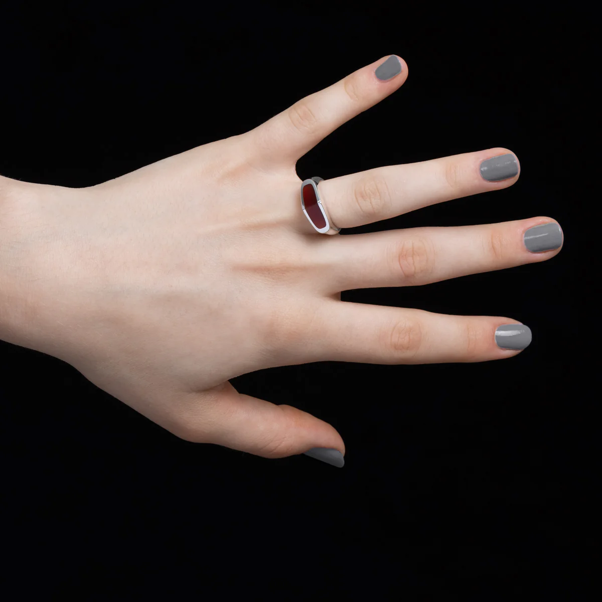 【Made-To-Order】EQUINOX-Pyramid Carnelian Ring - Image 5