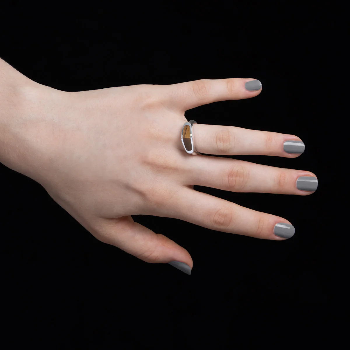 【Made-To-Order】EQUINOX-Pyramid Tiger's Eye Ring - Image 5
