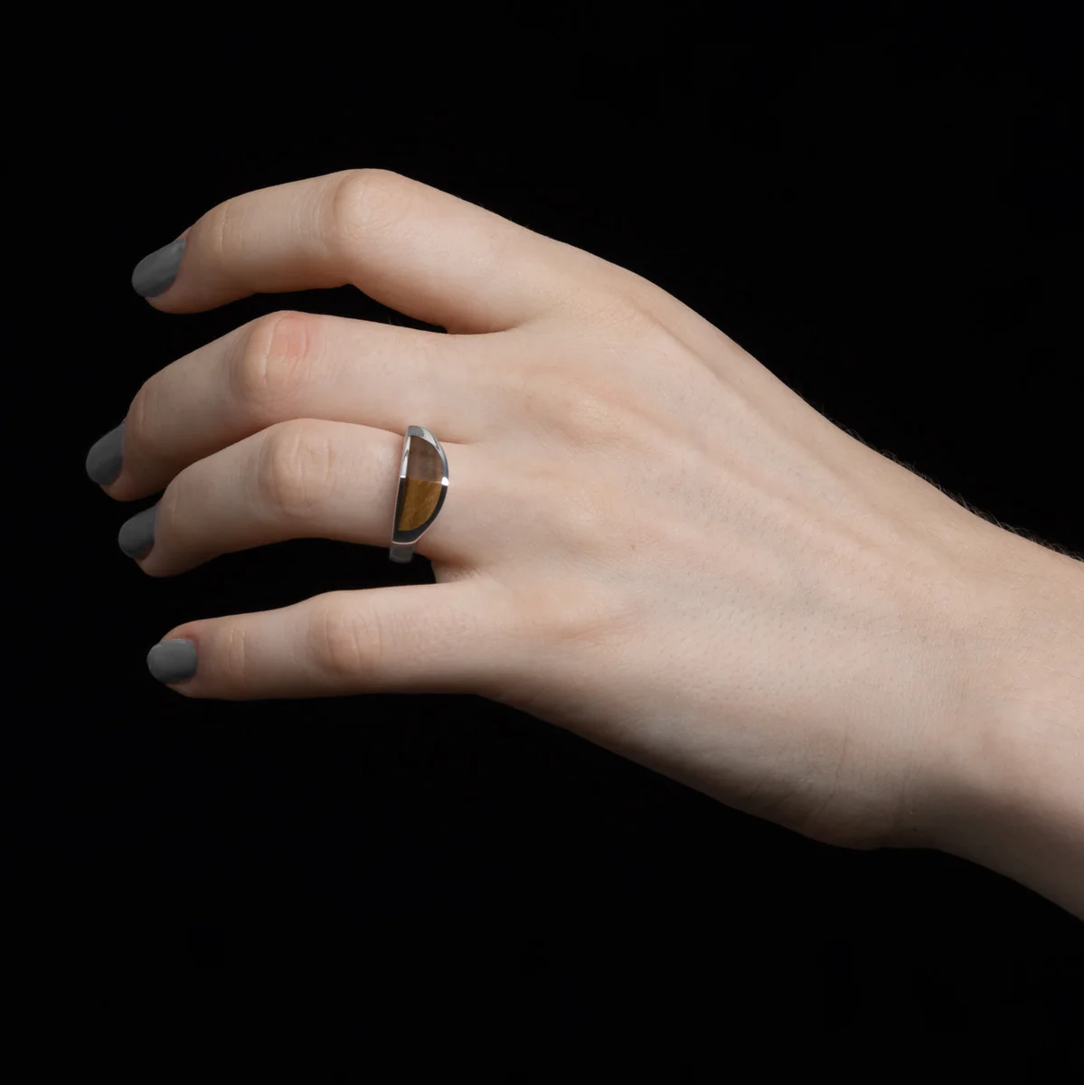 【Made-To-Order】EQUINOX-Pyramid Tiger's Eye Ring - Image 2