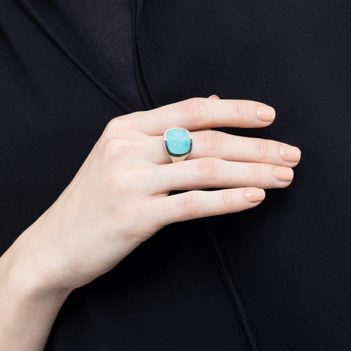 【Made-To-Order】EQUINOX-Pyramid Amazonite Ring Medium size - Image 2