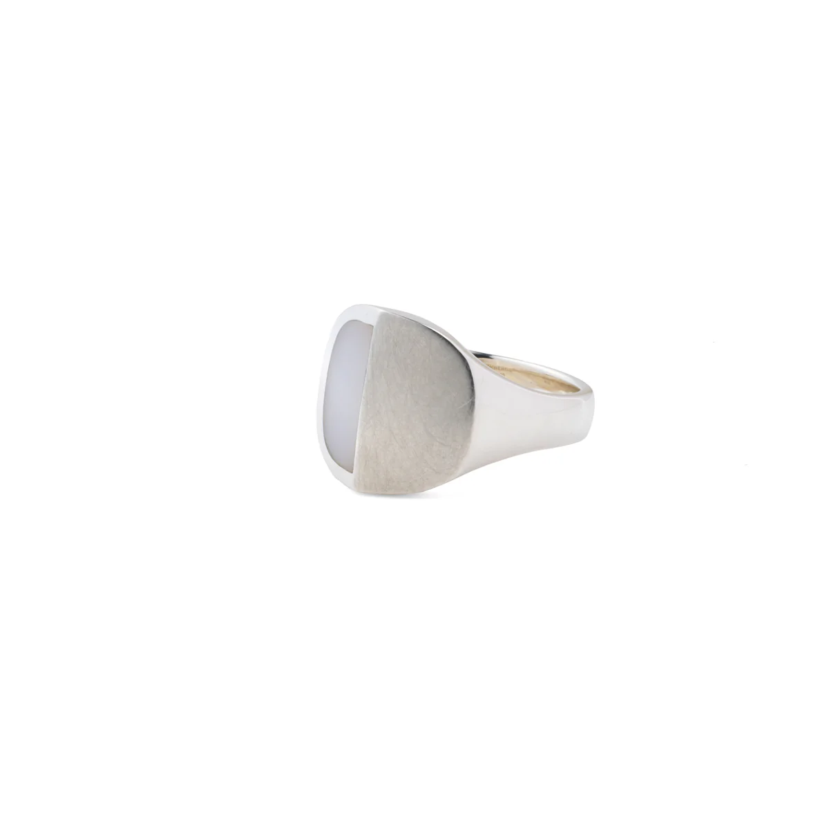 【Made-To-Order】EQUINOX-Pyramid Half Moon White Agate Ring - Image 4