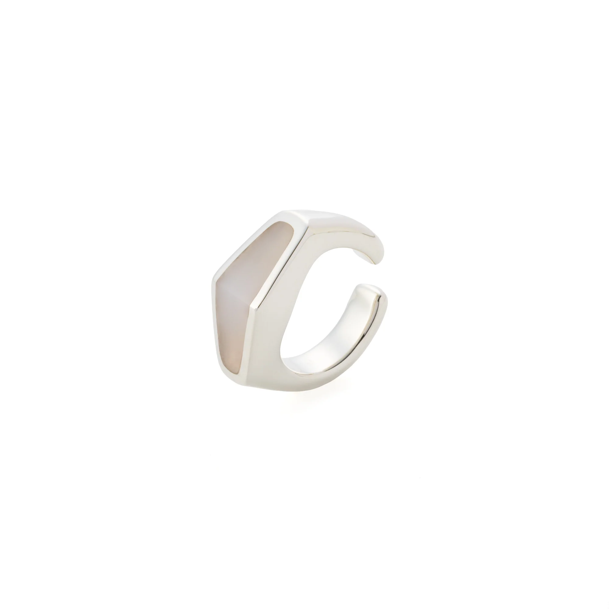 EQUINOX-Pyramid White Agate Ear Cuff - Image 3