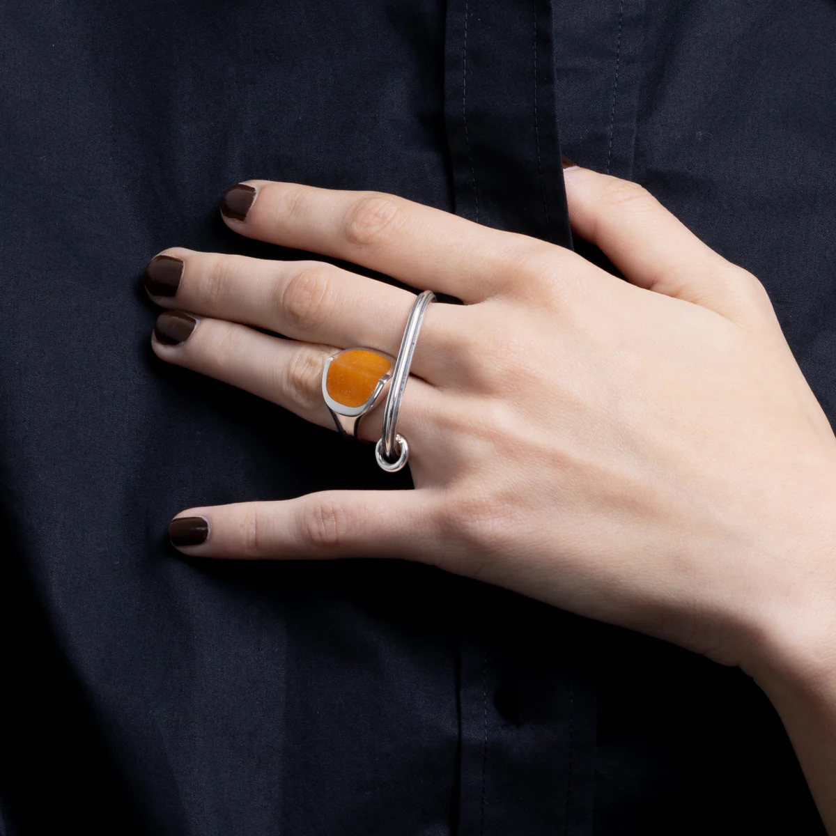 【Made-To-Order】EQUINOX-Pyramid Yellow Aventurine Ring Medium size - Image 2
