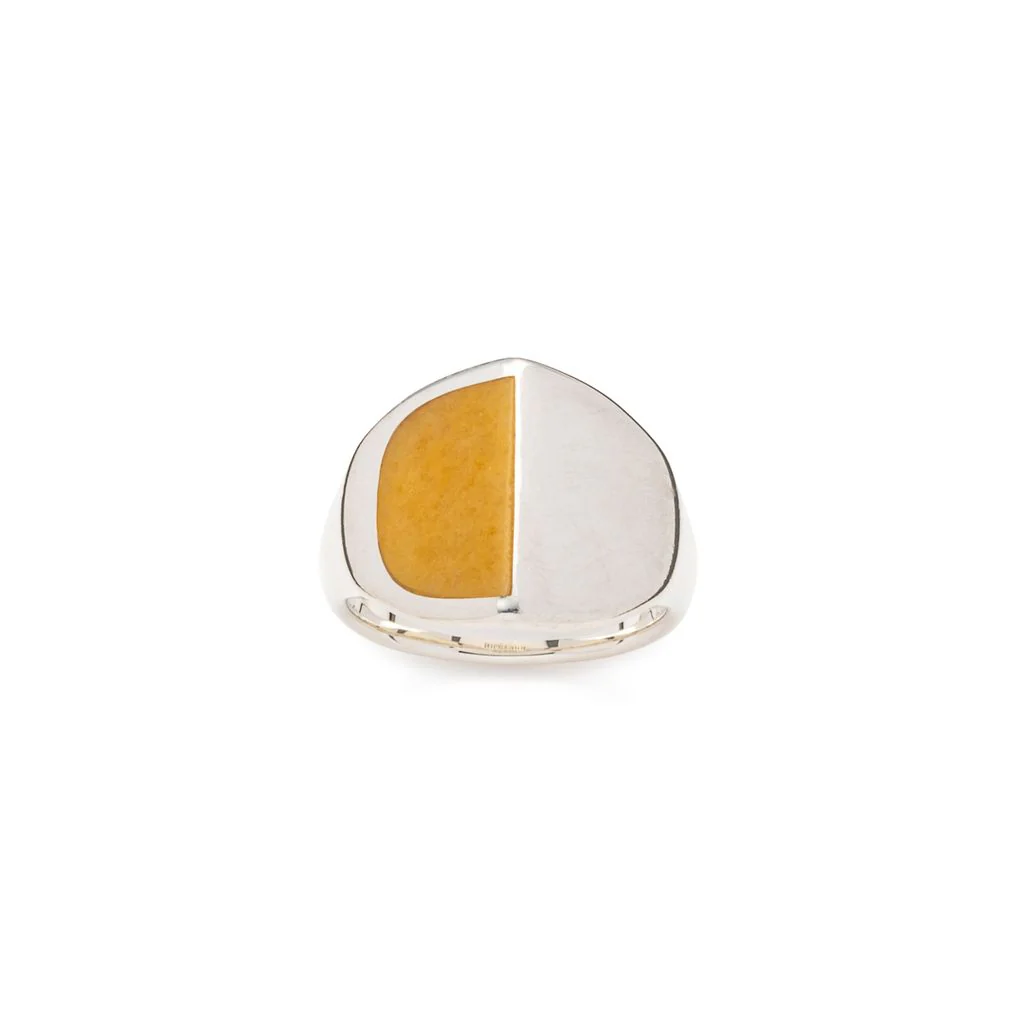 【Made-To-Order】EQUINOX-Pyramid Half Moon Yellow Aventurine Ring - Image 3