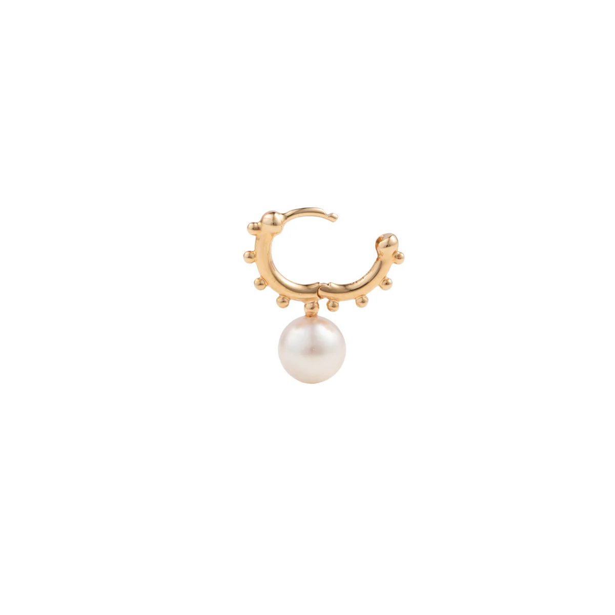 SEA ANEMONE Akoya Pearl Huggie Hoop Earring Small size - Image 3