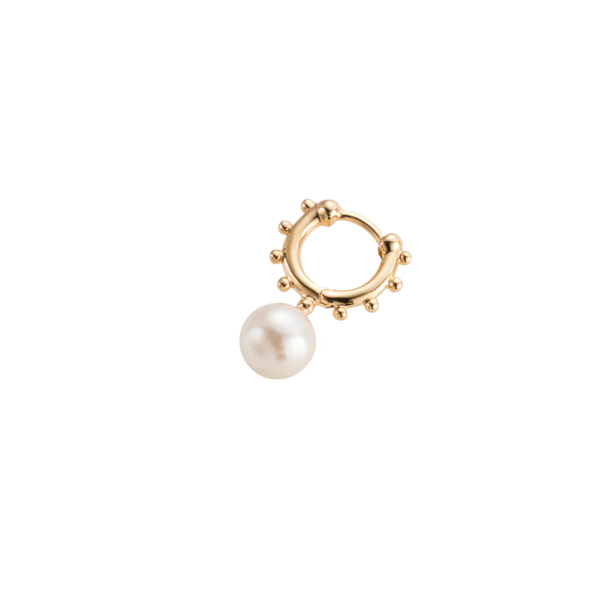 SEA ANEMONE Akoya Pearl Huggie Hoop Earring Small size - Image 4