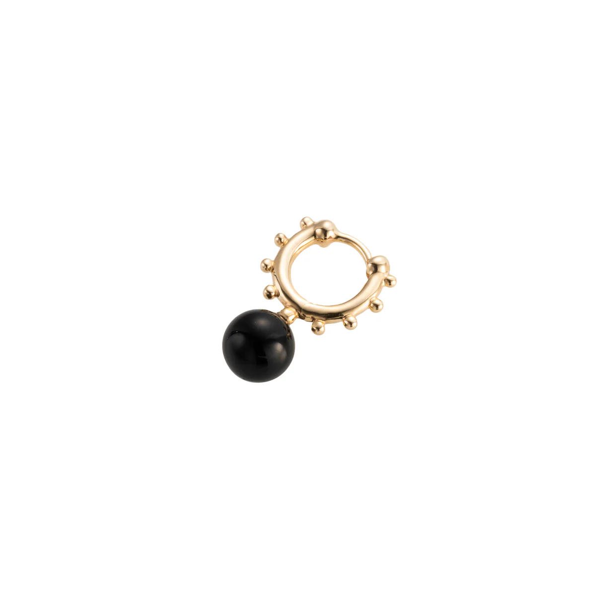 SEA ANEMONE Onyx Huggie Hoop Earring Small size - Image 3