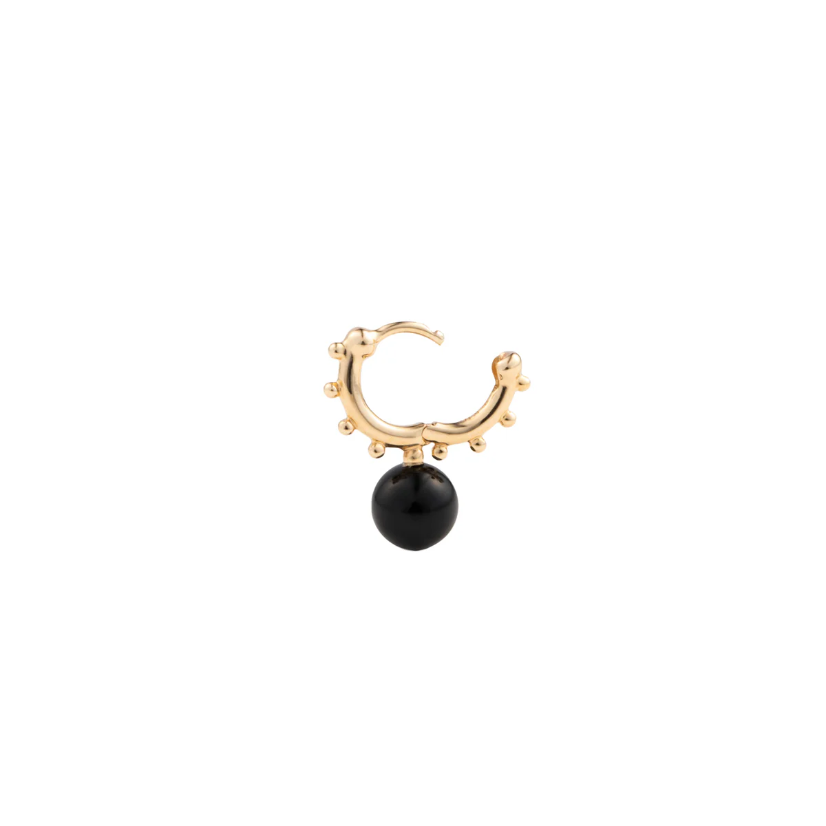 SEA ANEMONE Onyx Huggie Hoop Earring Small size - Image 4