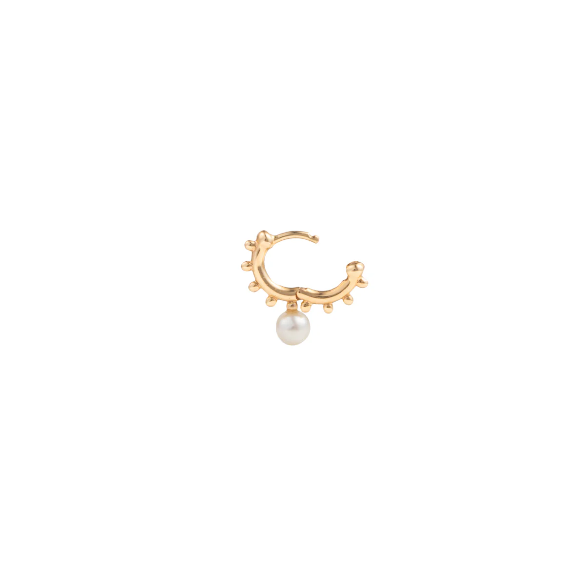 SEA ANEMONE Akoya Pearl Huggie Hoop Earring Extra Small size - Image 3