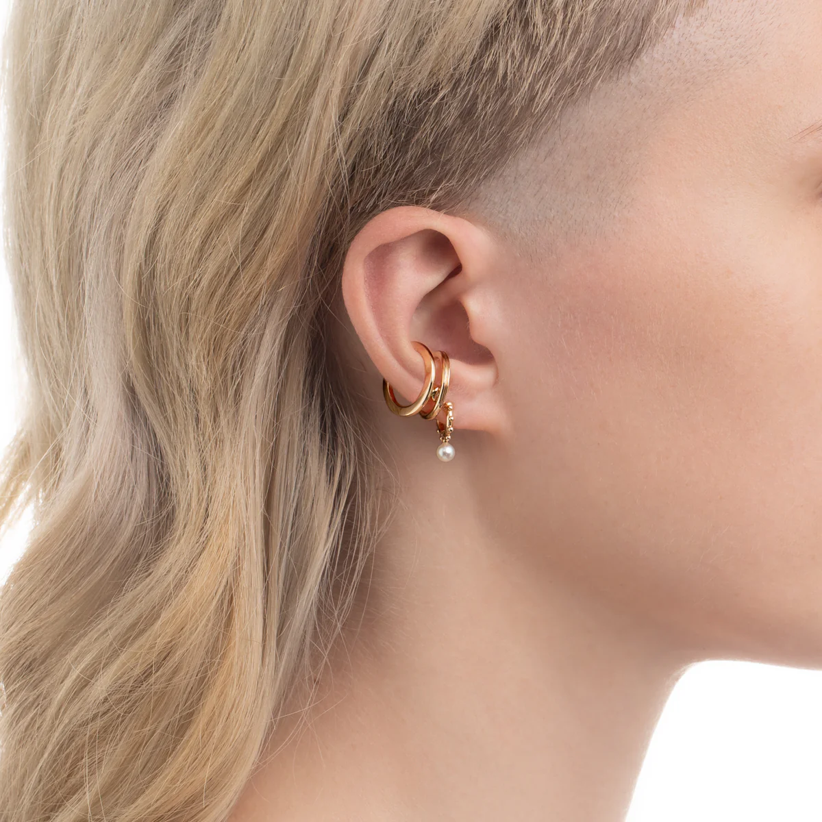 SEA ANEMONE Akoya Pearl Huggie Hoop Earring Extra Small size - Image 7