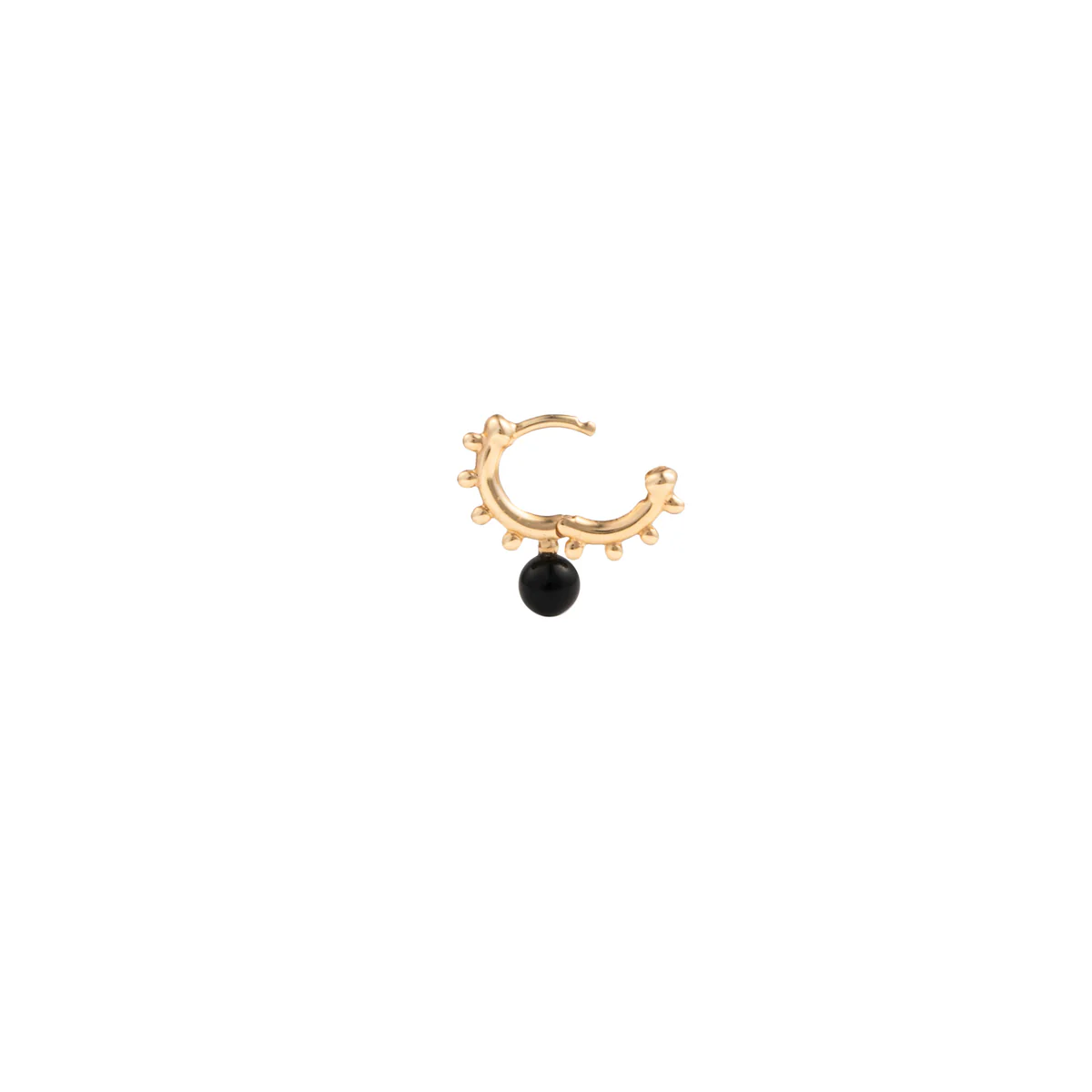 SEA ANEMONE Onyx Huggie Hoop Earring Extra Small size - Image 3