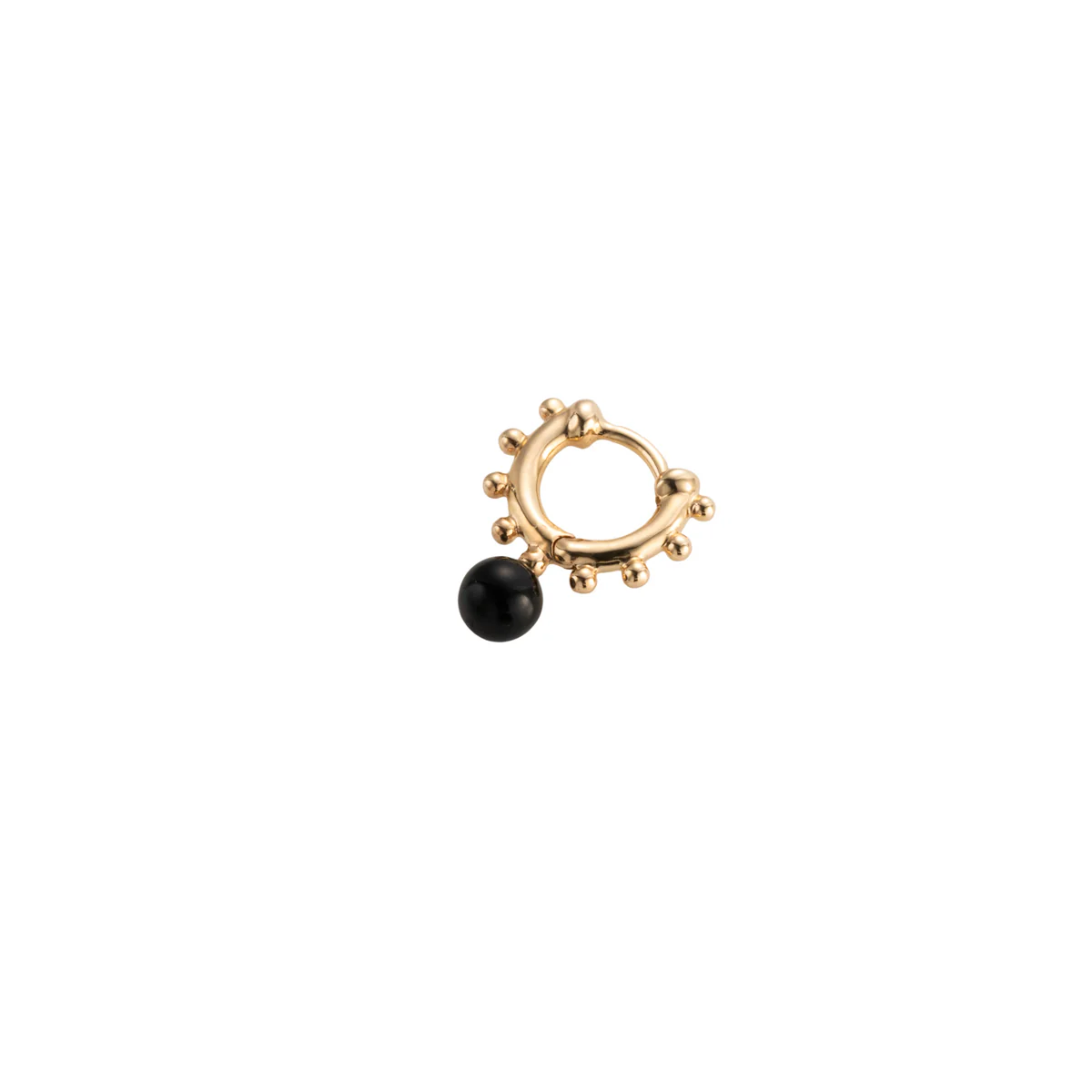 SEA ANEMONE Onyx Huggie Hoop Earring Extra Small size - Image 4