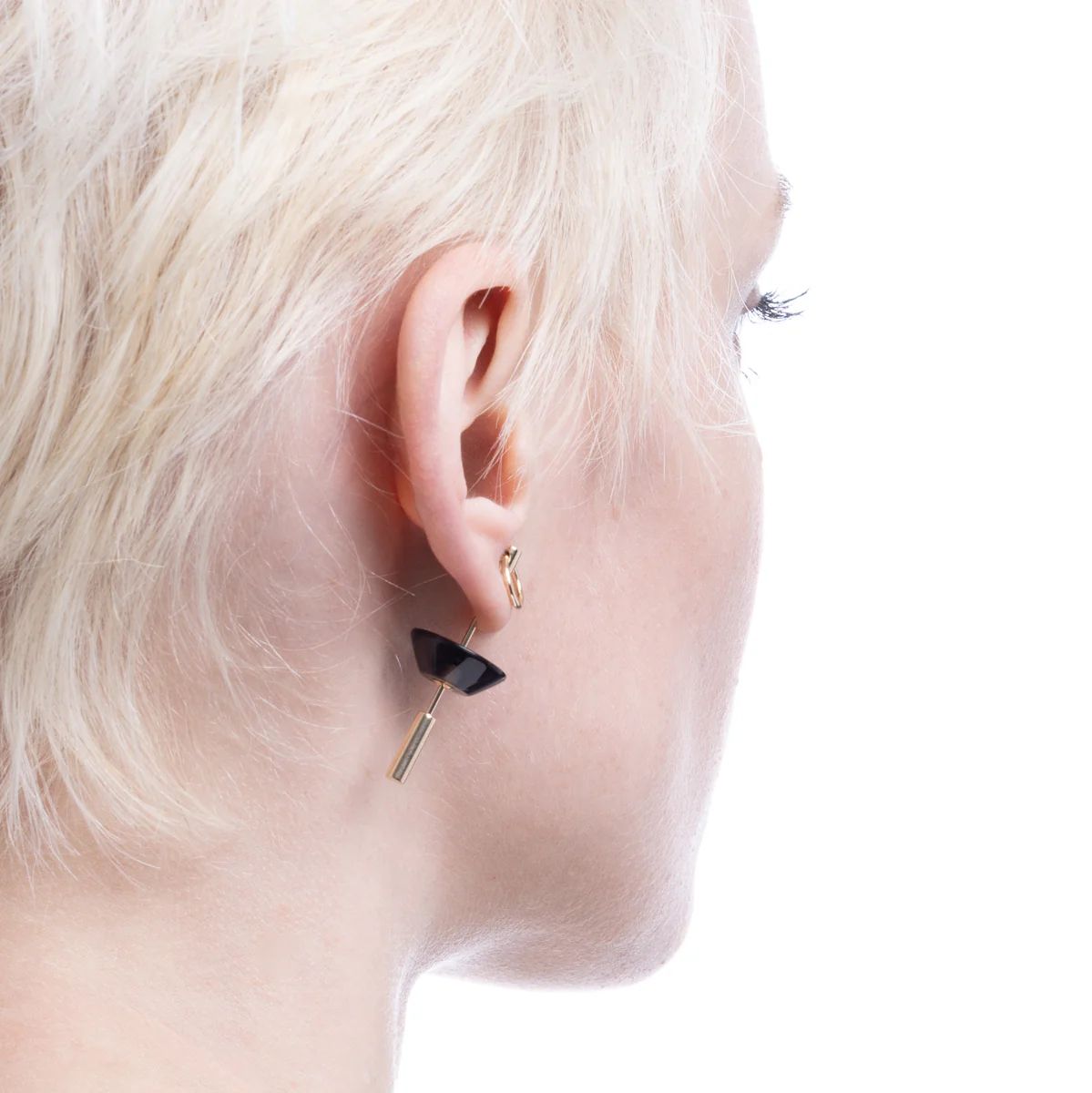 SPEAR Door Knocker Earring Medium size, Smoky Quartz - Image 5