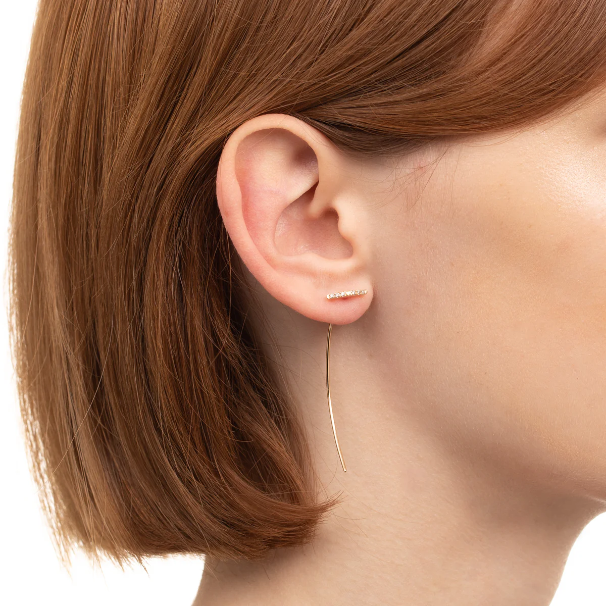 TRAPEZE Diamond Arrow Earring - Image 2