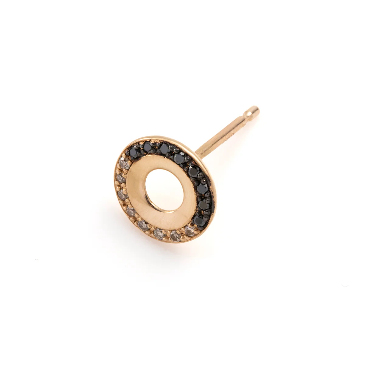 【Made-To-Order】WHEEL OF FORTUNE White and Black Diamond Stud Earring - Image 3